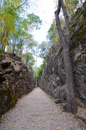 Death Railway, Old railway at Hellfire pass, Kanchanaburi, Thailand