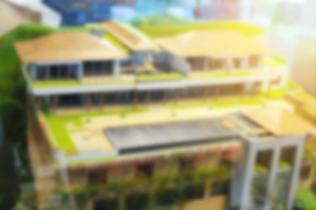 a blurred defocus of architectural model, dream house conceptの写真素材