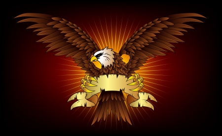 Spread winged eagle insignia with gold colorのイラスト素材