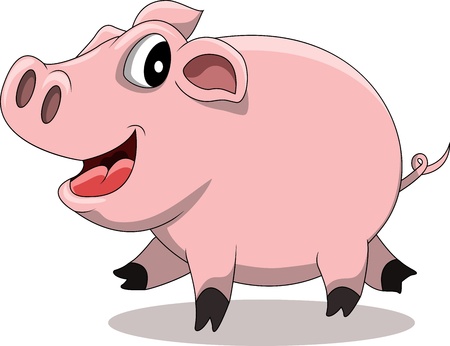 fat pig cartoonのイラスト素材