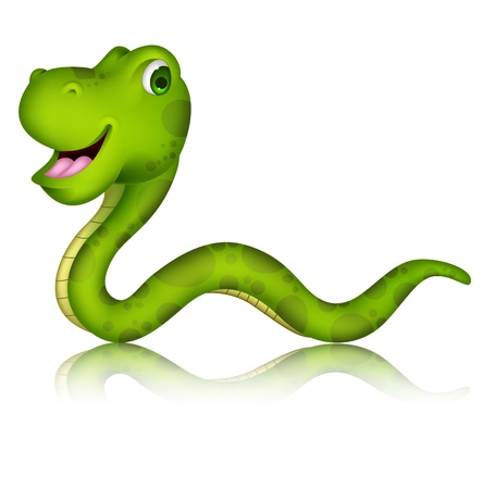 cute green snake cartoonのイラスト素材