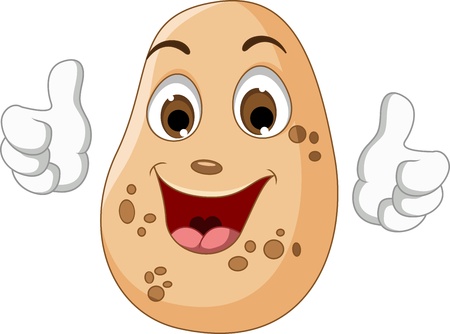 Cartoon potato giving thumbs upのイラスト素材