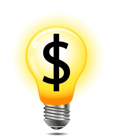 bulb with dollar conceptのイラスト素材