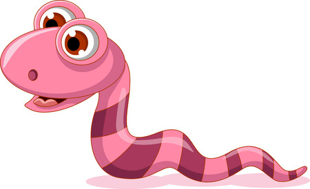 cute little worm cartoonのイラスト素材