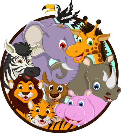 illustration of cute animal wildlife cartoonのイラスト素材
