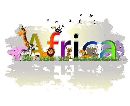 Africa poster background with animal wildlifeのイラスト素材