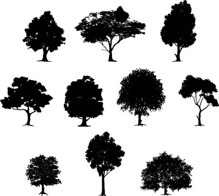 collection of tree silhouetteのイラスト素材