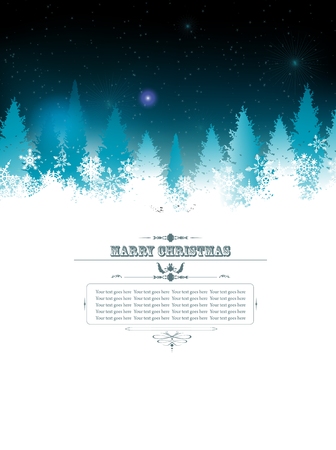 Winter Christmas treesのイラスト素材