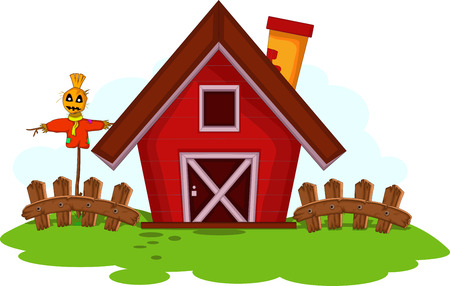 Cartoon red barn for you designのイラスト素材