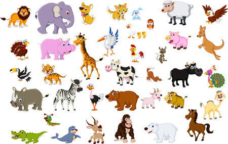 big animal cartoon collectionのイラスト素材