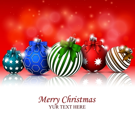 Christmas background with baublesのイラスト素材