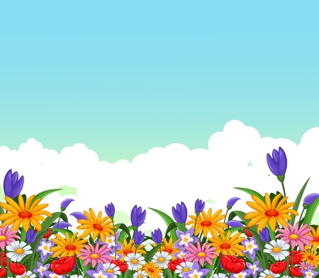 flowers garden for you designのイラスト素材