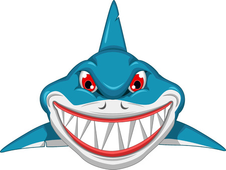 angry shark cartoonのイラスト素材