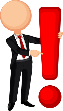 businessman with warning signsのイラスト素材