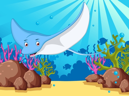 stingray cartoon for you designのイラスト素材