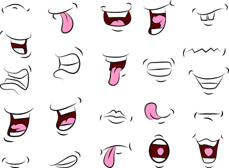 Set of mouths cartoon for your designのイラスト素材