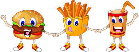 fast food cartoon for you designのイラスト素材