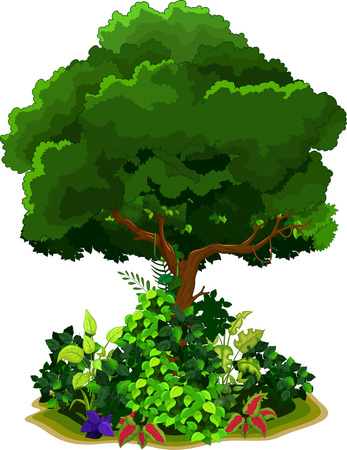cute tree cartoonのイラスト素材
