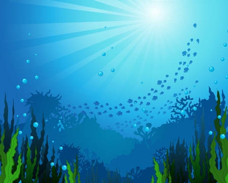 beautiful view of sea life backgroundのイラスト素材