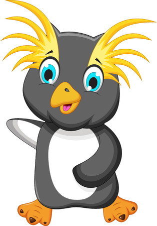 king penguins cartoon posingのイラスト素材