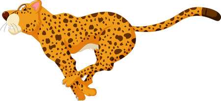 cute cheetah cartoon runningのイラスト素材