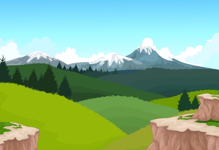 beauty mountain landscape backgroundのイラスト素材
