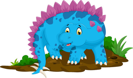 funny stegosaurus cartoon for you designのイラスト素材
