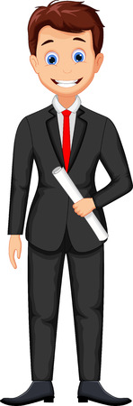 Smiling business man cartoonのイラスト素材