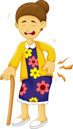 cartoon old grandmother was lumbagoのイラスト素材