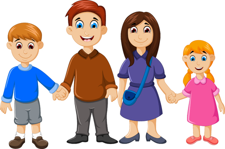 happy family cartoon for you designのイラスト素材
