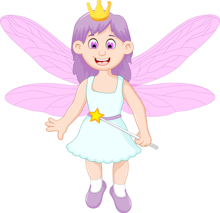 cute little fairy girl cartoonのイラスト素材