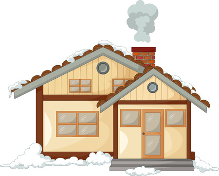 antique snow house cartoonのイラスト素材