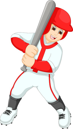 cool batter baseball playerのイラスト素材