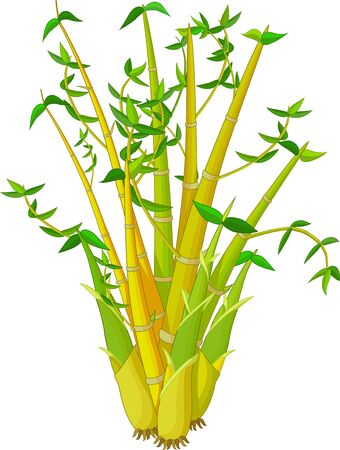 Cool Yellow Green Bamboo Tree Cartoon for your designのイラスト素材
