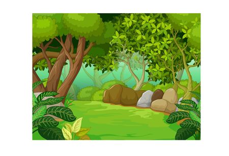 Funny Forest Landscape Cartoon for your designのイラスト素材