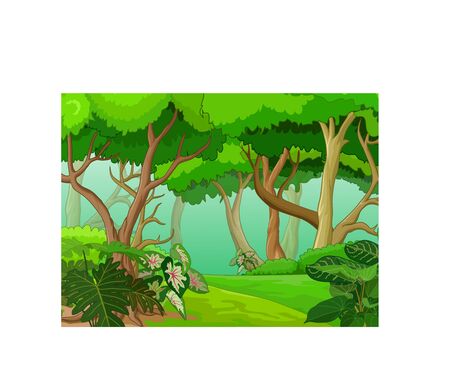 Cool Forest Landscape Cartoon for your designのイラスト素材