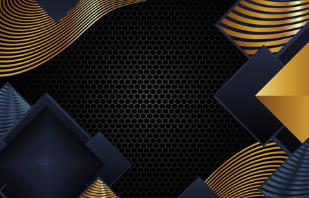 Black and Gold Abstract Background with Gradient Color Conceptのイラスト素材