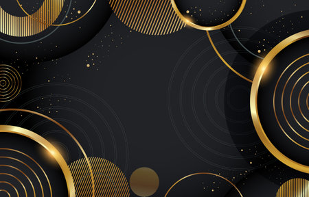 Black and Gold Abstract Background with Gradient Color Conceptのイラスト素材