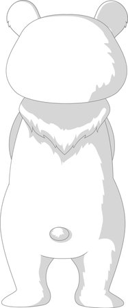 Illustration of a polar bear with a scarf on his neck.のイラスト素材