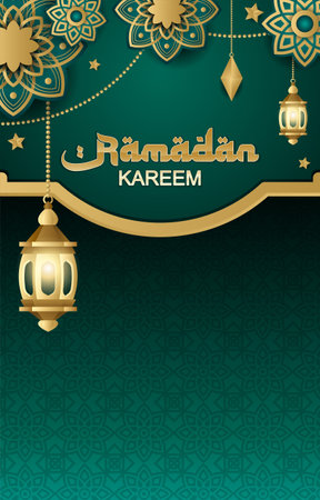ramadan kareem background templateのイラスト素材
