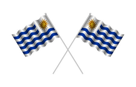 vector illustration of uruguay flag with white backgroundのイラスト素材
