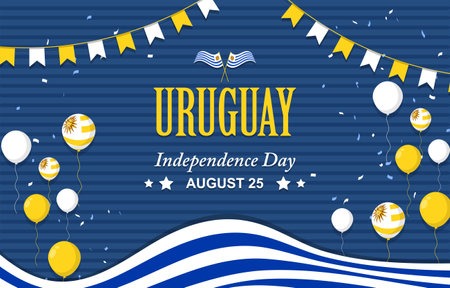 vector illustration of uruguay Independence Day Backgroundのイラスト素材