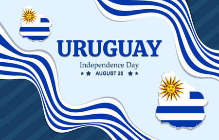 vector illustration of uruguay Independence Day Backgroundのイラスト素材
