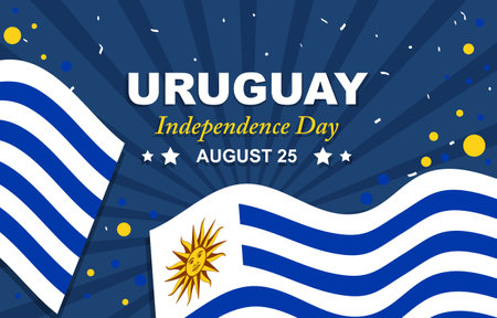 vector illustration of uruguay independence day backgroundのイラスト素材