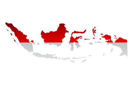 vector of indonesia map backgroundのイラスト素材