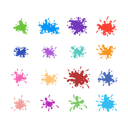 illustration of splash collection with flat colorのイラスト素材