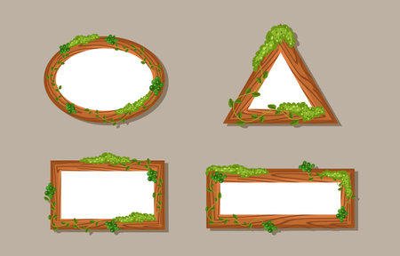 vector illustration of wood frame collectionのイラスト素材