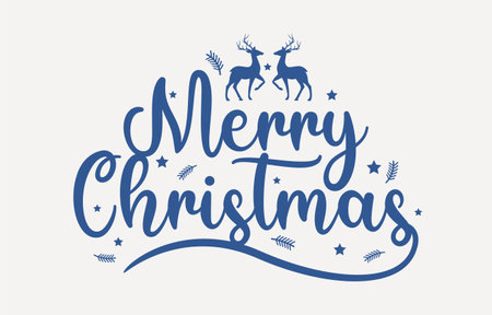 Elegant Merry christmas and Happy New Year. Lettering design card template. Vector Illustrationのイラスト素材