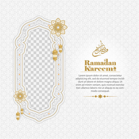 Elegant Ramadan Kareem Background, for poster, frame concept, flyer, poster. vector illustrationのイラスト素材