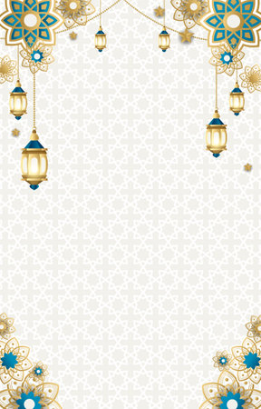 islamic celebration vertical background, vector illustrationのイラスト素材
